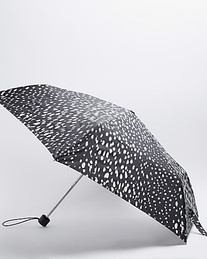 Black leopard print umbrella