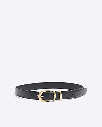 Black faux leather belt