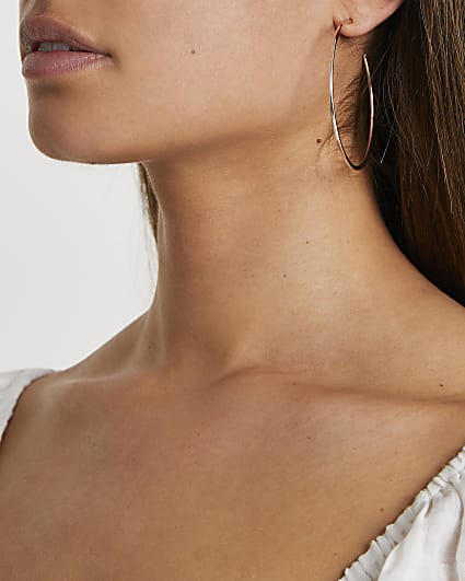 Rose Gold Mid Hoop Earrings