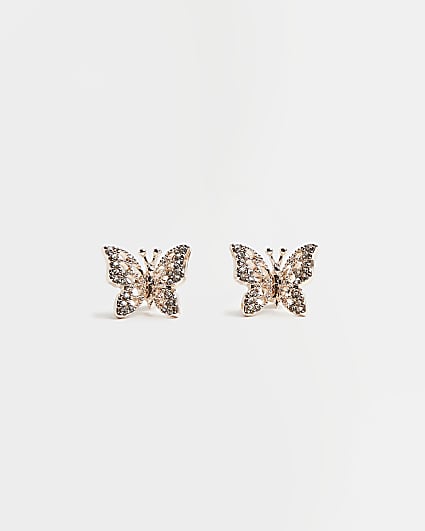 Rose Gold Butterfly Studs