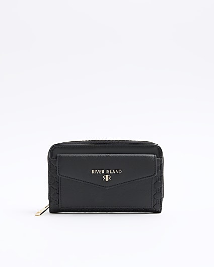 Black embossed envelope purse