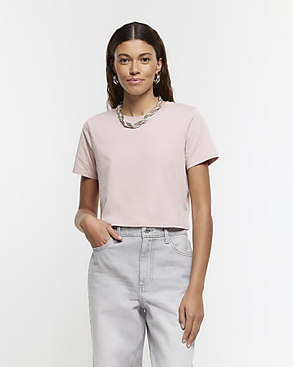 Pink cropped t-shirt