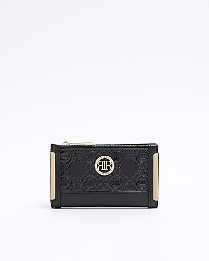 Black embossed monogram mini purse