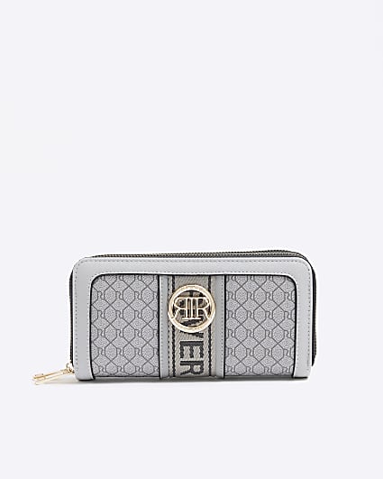 Grey RI monogram webbing purse