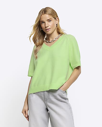 Green knit t-shirt