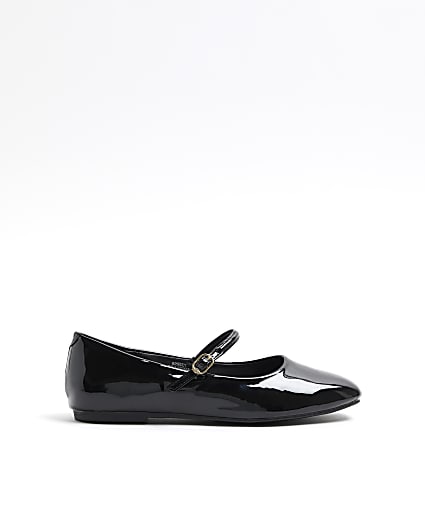 Black patent mary jane ballet pumps