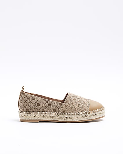 Brown monogram espadrille shoes