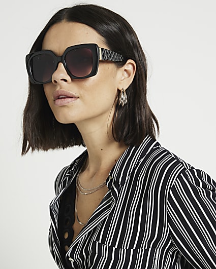 Black square cat eye sunglasses