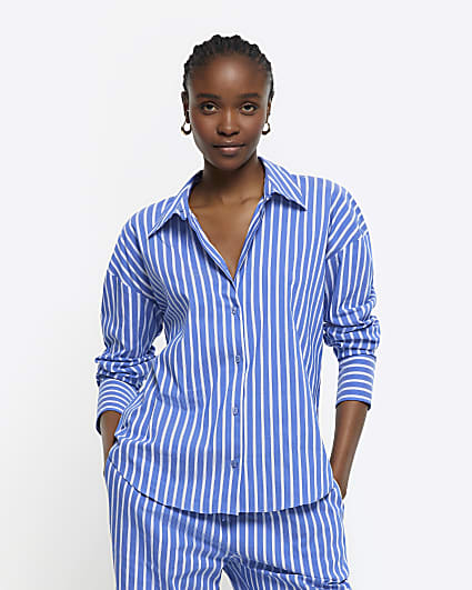 Blue stripe long sleeve shirt