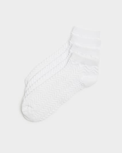 White zig zag socks multipack