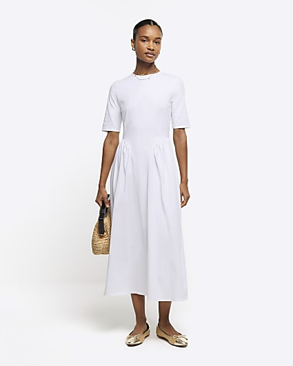 White t-shirt midi dress