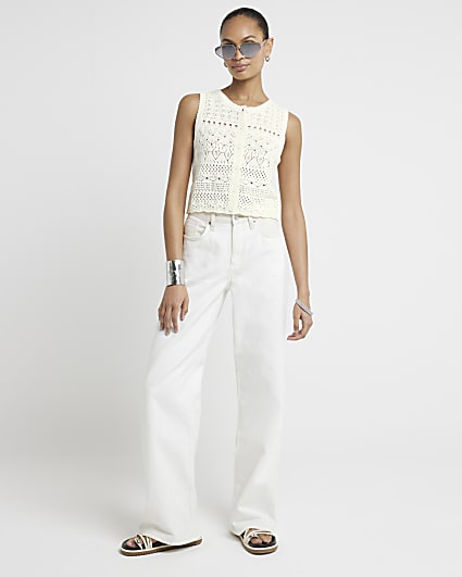 White crochet waistcoat