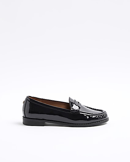 Black patent loafers