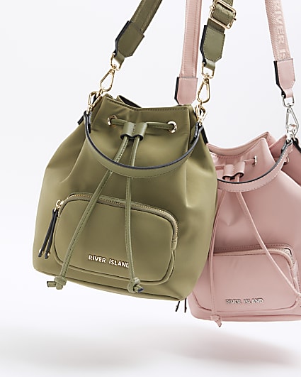 Khaki bucket bag