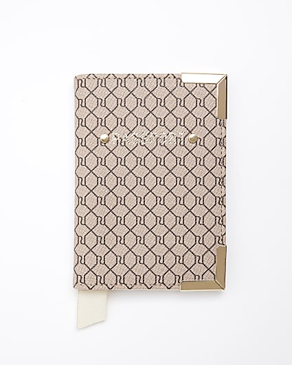 Brown RI monogram passport cover