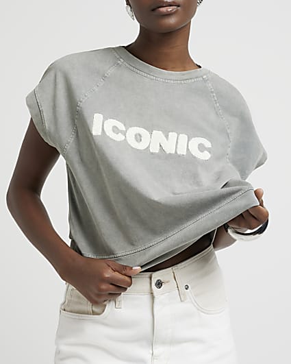 Grey iconic sweatshirt tank top