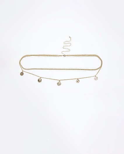 Gold Coin Multirow Body Chain