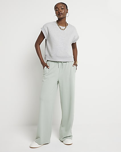 Green Wide Leg Joggers