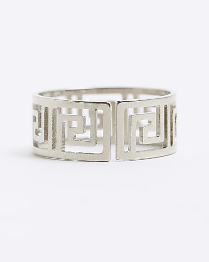 Silver Aztec Cut out Ring