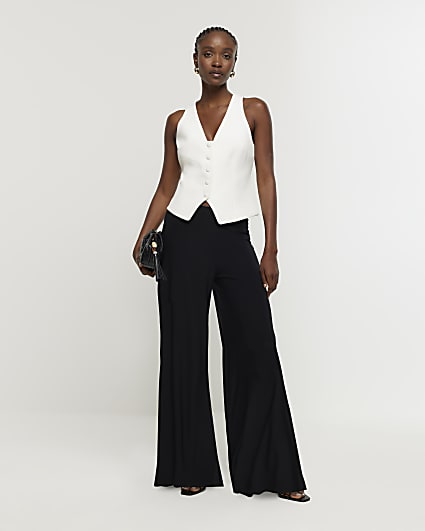 Black Slinky Wide Leg Trousers