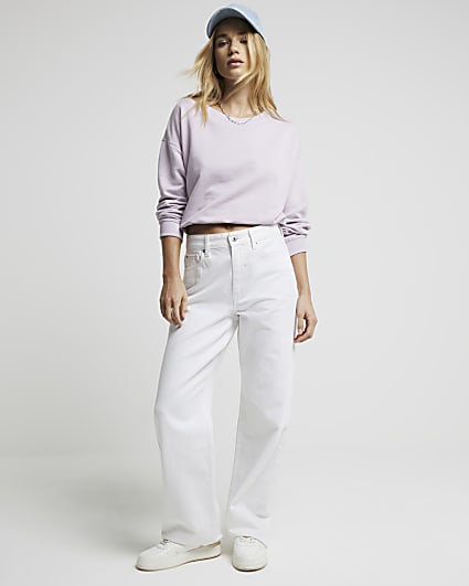 Purple elasticated hem sweatshirt