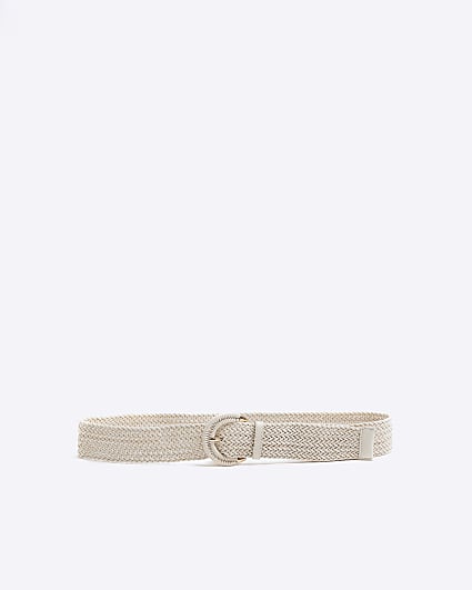 Beige Macrame Rope Belt