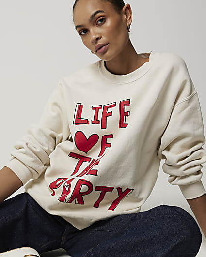 Cream graphic sweatshirt