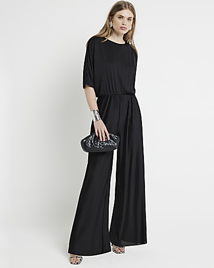 Black Pleated Jumpsuit