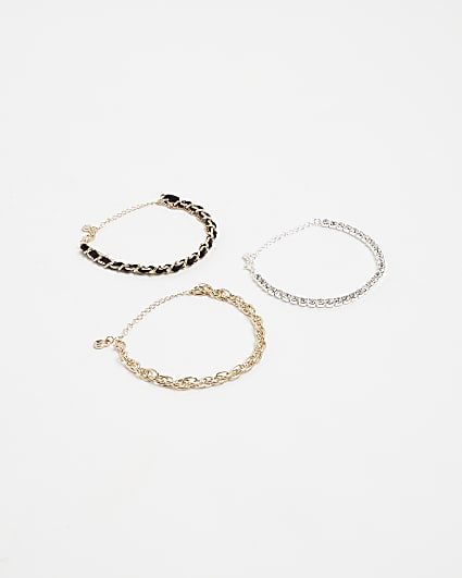 Gold chain bracelet multipack