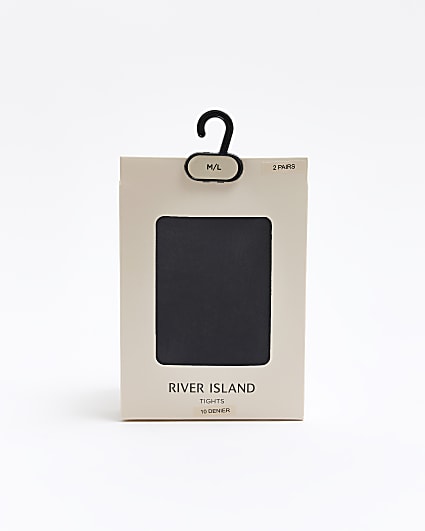 Black 10 Denier Pack Of 2 Tights