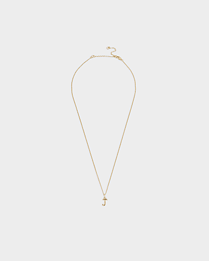 Gold Plated J Initial Necklace