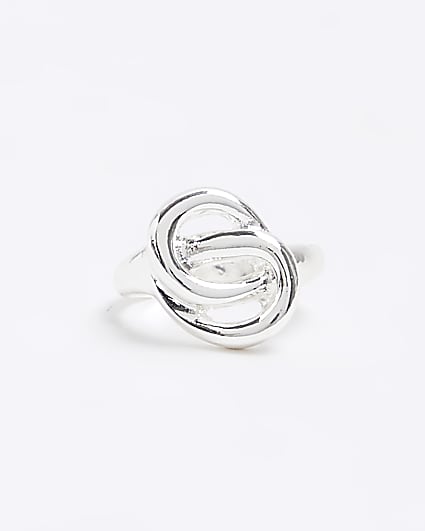 Silver colour knot ring