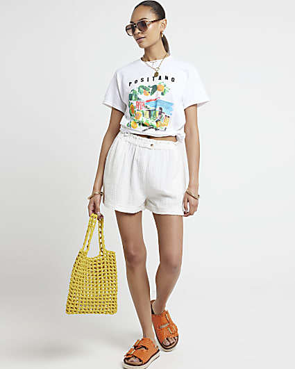 White Positano graphic t-shirt