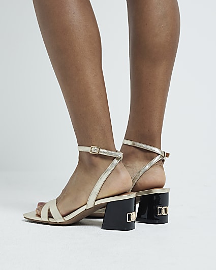 Gold hardware detail heeled sandals