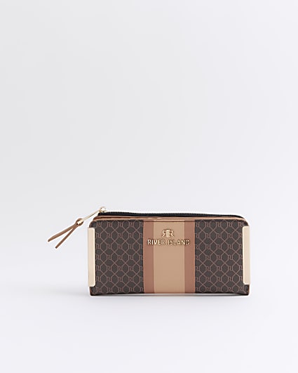 Brown monogram stripe purse