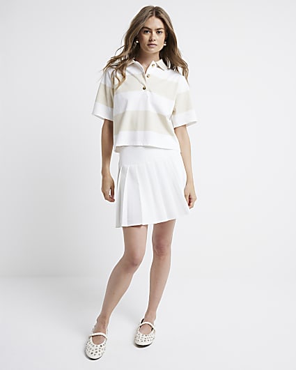 White Pleated Mini Skirt