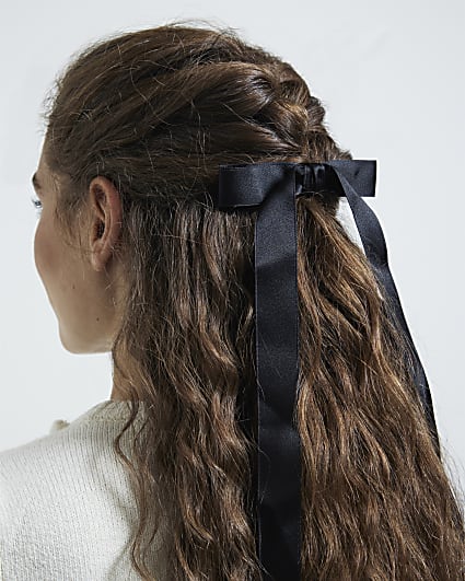 Black Bow Hair Clip