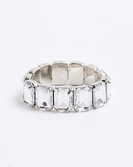 Silver stone chunky bracelet