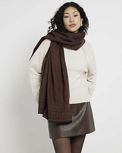 Brown Monogram Scarf