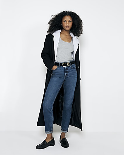 Blue Dark High waisted bum Sculpt Mom Jeans