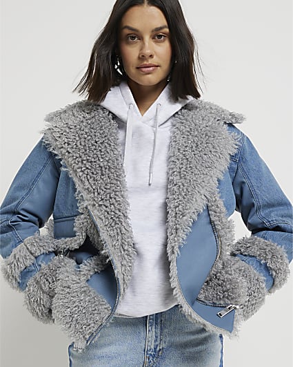 Women s Blue Coats Jackets River Island