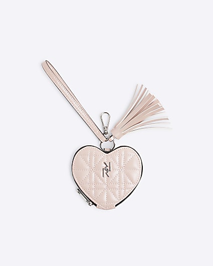 Pink Heart Clip Bag Charm Purse