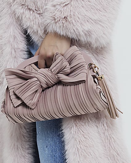 Pink Framed Bow Clutch Bag