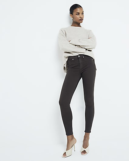 Brown  mid rise molly sculpted jeans