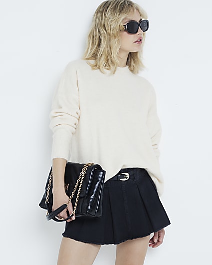 Cream oversized knit jumper