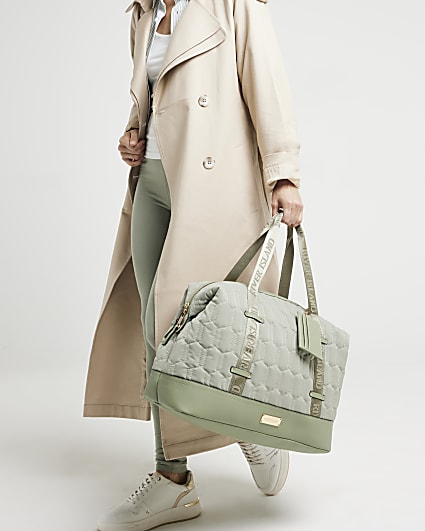 Green Quilted Holdall 3 piece set