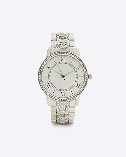 Silver Pave Chain Link Watch