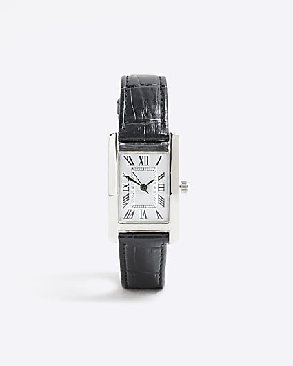 Black Leather Strap Watch