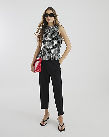 Black Ponte Cigarette Trousers