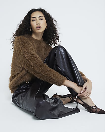 Brown Faux Fur Jumper